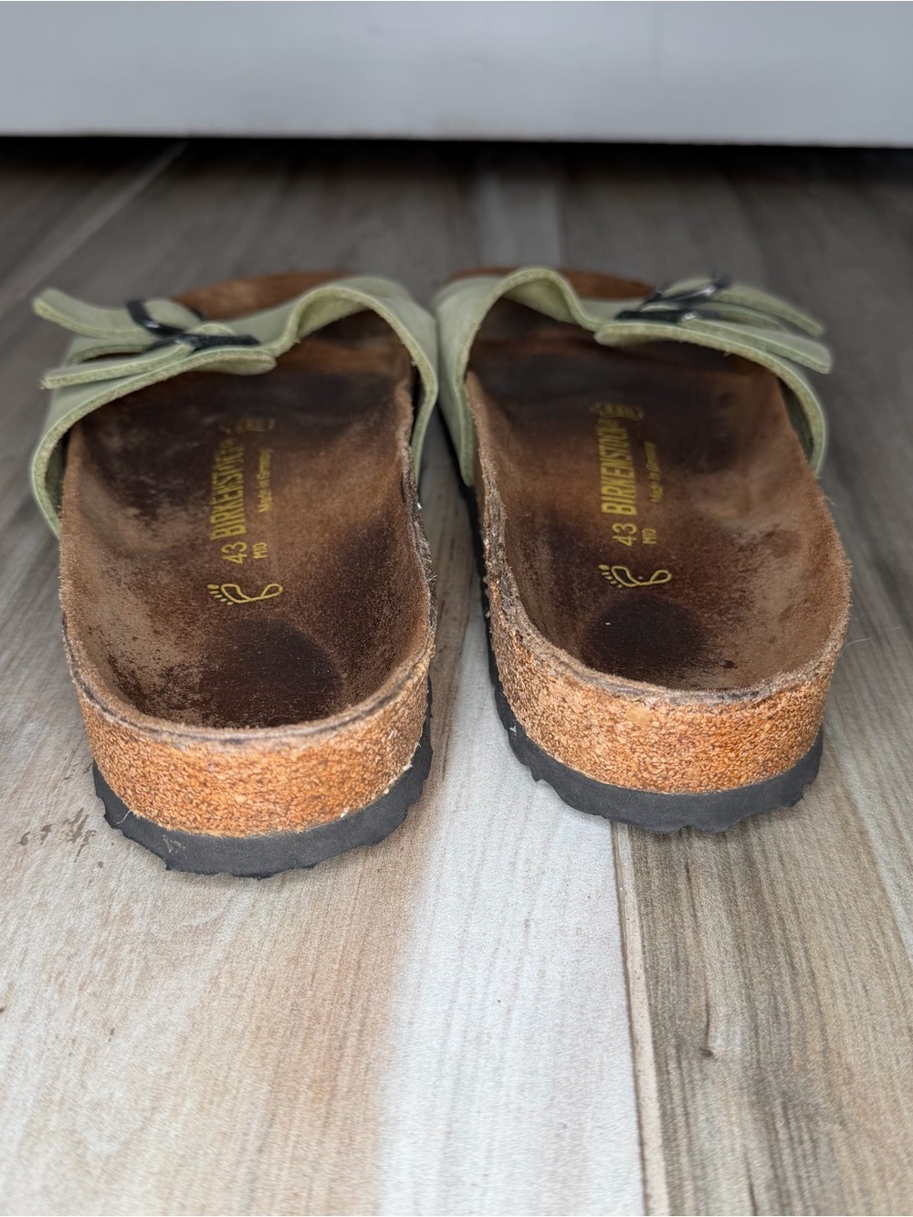Birkenstock Ibiza Two Strap Light Green Mens Leather Sandals Sz US 10 / EUR 43 - Picture 6 of 9